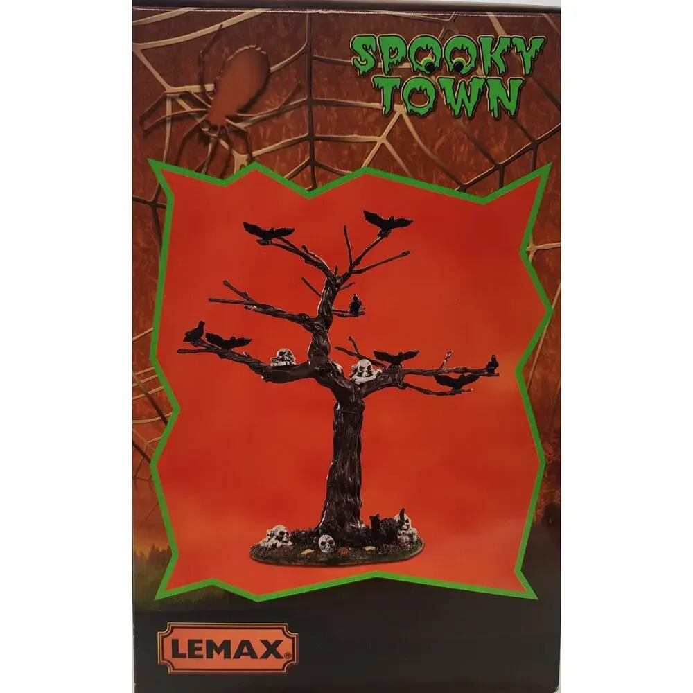Lemax Spooky Town 2020 Raven Skull Tree Halloween Holiday NIB #03527